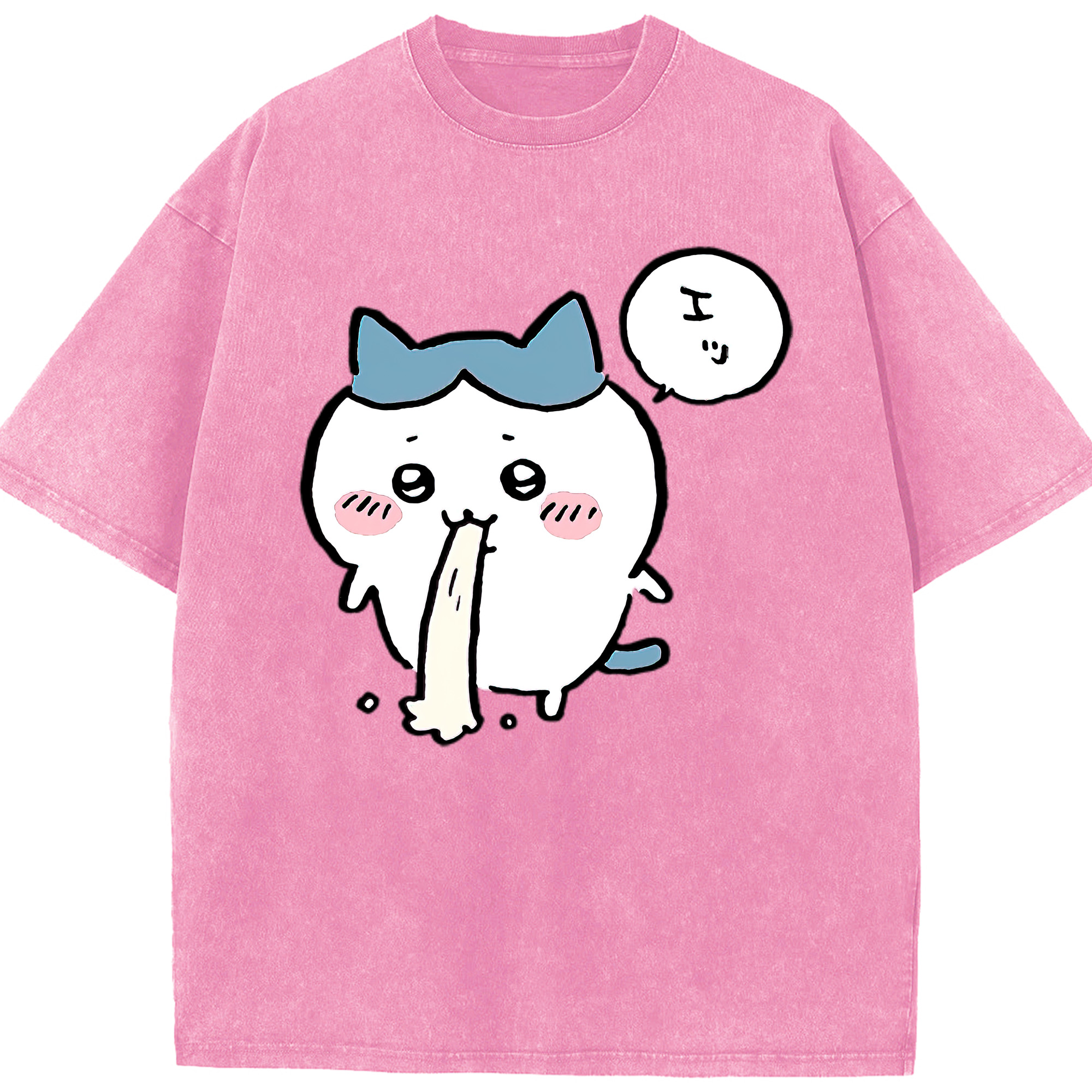 （画像用） ちいかわ ハチワレ Chii-kawa hachiware 綿100% ヴィンテージ風 半袖Tシャツ（フロントプリント）